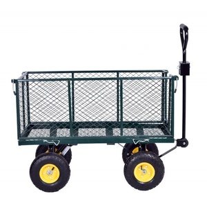 Tc1840 h ओम औद्योगिक भंडारण फोल्डिंग गार्डन उपयोगिता कार्ट जाल स्टेनलेस स्टील ट्रॉली हटाने योग्य पक्ष 10 "3.50-4 न्यूमेटिक - Product Image 2