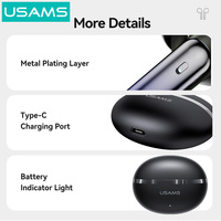 USAMS E02 2025 Earbud TWS ANC ENC Terbaru Sangat Nyaman Dipakai Headphone Bluetooth 5.3