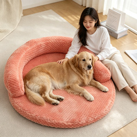 Lit et tapis pour animaux de compagnie, moderne, durable, en peluche solide, rond, confortable, doux, amovible et lavable, pour les grands chiens et les chats