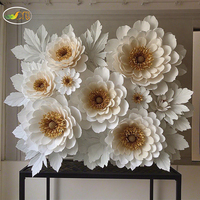 FLEURS VOLANTES 3D Papier Art Fleur Mur Fleurs Artificielles pour Restaurant Décoration Kertas Dinding Bunga Flpower pour la Mère