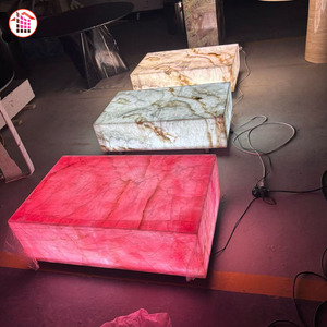 Dalle d'onyx rose naturel poli, translucide, grand format, marbre rose de luxe pour décoration murale et comptoir - Product Image 2