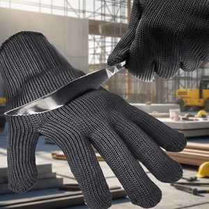 Gants tactiques noirs en soie anti-coupure en gros avec protection en maille contre les coupures, personnalisables, vente directe d'usine - Product Image 1