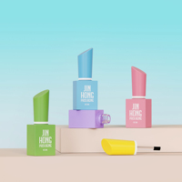 Flacon carré vide de 8 ml pour vernis à ongles, en verre, avec logo personnalisé, emballage cosmétique pour gel de base en caoutchouc avec pinceau