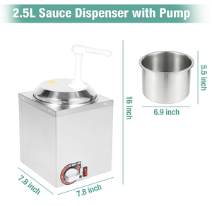 2.5L Electric Hot Steel Cheese <b>Pump</b> <b>Dispenser</b> Industrial Cooking Sugar Sweet and Cheese Sauce Heater Pumped Cheese <b>Dispenser</b> - Product Image 2