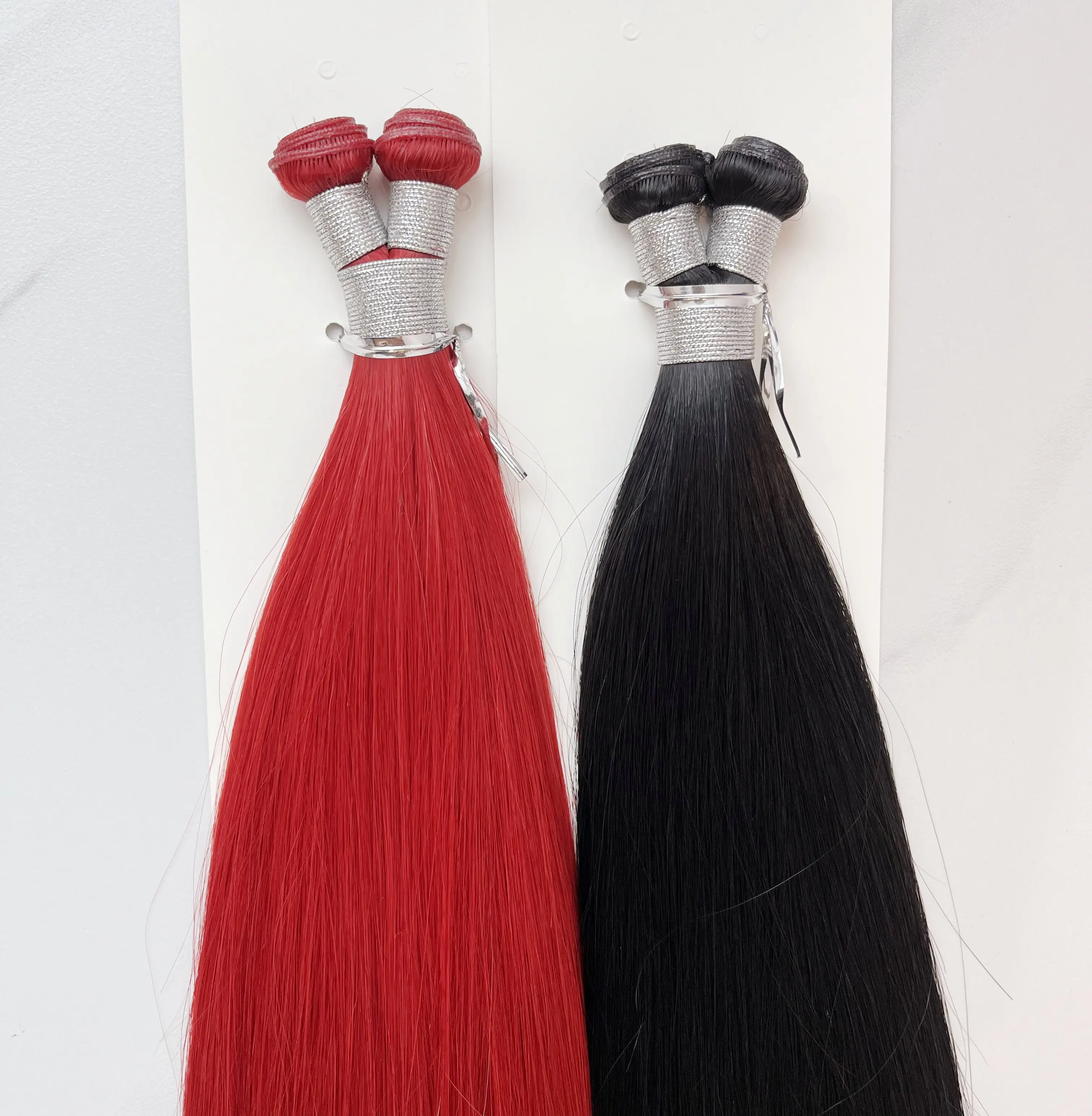 100% cabello humano europeo de lujo 22 pulgadas Color Rojo Negro Extremo Grueso Completo doble dibujado suave y suave Invisible Genius Weft