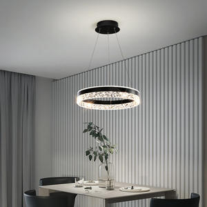 Lampadari di lusso in oro nero colori <span class=keywords><strong>luce</strong></span> a sospensione regolabile in filo di altezza Hotel indoor LED hanging droplight - Product Image 6