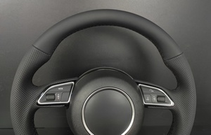 พวงมาลัยทรง D แบบฐานเรียบระดับพรีเมียม<span class=keywords><strong>ส</strong></span>ำหรับรถยนต์ออดี้ พวงมาลัยหนังมัลติฟังก์ชั่นพร้อมด้ามจับแบบเจาะรู - Product Image 3