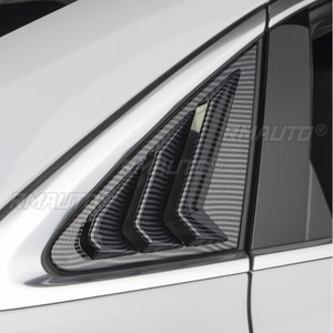 Car ABS Rear Quarter Panel <b>Window</b> Side Louvers Black Carbon Fiber Color Vent <b>Decal</b> Cover for Audi A3 8Y Sedan 2020 2021 2022 - Product Image 5