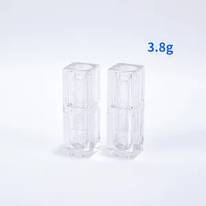 12,1 мм контейнер для бальзама для губ с индивидуальным логотипом прозрачная матовая туба для губ прозрачная мини квадратная Косметическая пустая туба для губной помады