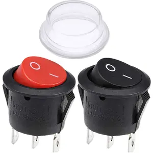 Round waterproof KCD1-105 ON/ON 3 Pin rocker toggle switch w cover