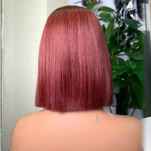 100% Human Hair Glueless Vietnam 4*4 Closure Sdd Bone Straight bob <b>Wig</b> 1b/33 - Product Image 2