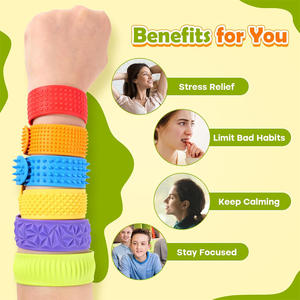 Nuovo Arrivo: 6 Confezioni di Braccialetti Sensoriali Slap Fidget, Stimolazione Tattile Silenziosa per ADHD, <span class=keywords><strong>Autismo</strong></span>, Bambini e Adulti con Esigenze Speciali - Product Image 3