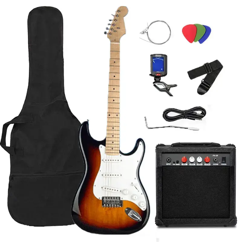 Best Choice Products 39in Full Size Beginner Electric Guitar Starter Kit w/Case, Strap, 10W Amp, Strings, Pick, Tremolo Bar