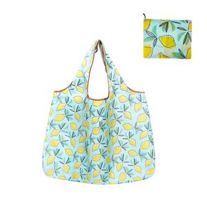 Bolsa de supermercado plegable de gran capacidad para supermercado, bolsa de compras de poliéster plegable reutilizable personalizada con bolsa - Product Image 4