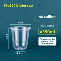 Taza Bobo de una sola pared de 700ml, tapa transparente desechable de plástico en forma de U para grasa, té de la leche, Internet, celebridad favorita, calibre 90