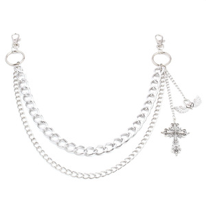 <b>Cross</b> Double Layer Trouser <b>Chain</b> Zinc Alloy Waist <b>Chain</b> Daily Wear Punk Style Body <b>Chain</b> - Product Image 5