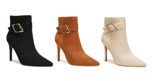 <span class=keywords><strong>Bottes</strong></span> à talon aiguille à bout pointu <span class=keywords><strong>en</strong></span> faux <span class=keywords><strong>daim</strong></span> <span class=keywords><strong>beige</strong></span> pour <span class=keywords><strong>femme</strong></span> chic avec sangle à boucle - Product Image 6