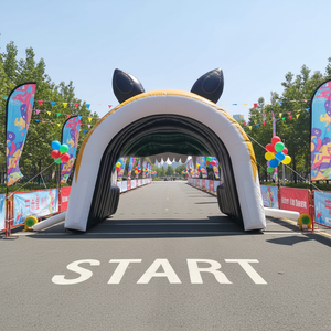 Tunnel Gonfiabile a Forma di Testa di Tigre con Ventilatore per Ingressi di Eventi Sportivi, Tunnel Gonfiabile a Forma di Animale per Attività Commerciali - Product Image 1