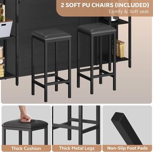 SENYU Tilt Out Trash Can <b>Cabinet</b> for 10-Gallon <b>Bin</b> Modern Black MDF Kitchen <b>Storage</b> Drawer with Easy Installation - Product Image 3