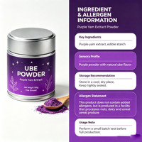 Poudre aromatisante Ube de qualité alimentaire pour boissons, poudre de boisson à l'igname violette, Latte Ube pur, marque privée