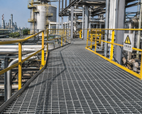 Grille en acier pour passerelle de plate-forme industrielle galvanisée à chaud de taille personnalisée de haute qualité