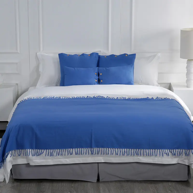 GuangZhou Eliya Oceano Blu Biancheria Da Letto 100% Cotone Materiale Per Albergo Lenzuolo Set di Biancheria Da Letto