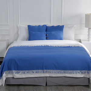 Juego de Ropa de Cama Eliya <span class=keywords><strong>Ocean</strong></span> <span class=keywords><strong>Blue</strong></span> de Guangzhou, 100% Algodón, para Hotel - Product Image 1