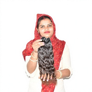 Extensions de cheveux naturels indiens Remy à ondulations profondes, lisses, en paquet unique, tissage double trame à la machine - Product Image 6