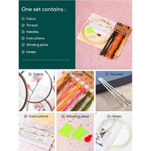 刺Embroidery糸とフープ付きのかわいいDIYパンチ針刺Embroideryキットパンチ針刺Embroideryキット - Product Image 5