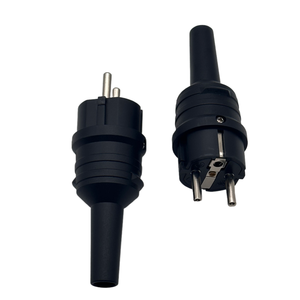 रबर यूरोपीय संघ पुरुष ग्राउंडिंग विद्युत शक्ति के साथ प्लग 250V 16A 2 पिन दौर पिन 4.8mm दोहरी पुरुष प्लग बाहरी उपयोग के लिए - Product Image 4