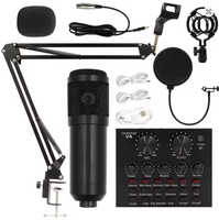 Kit de Microphone à Condensateur Audio Professionnel BM800 avec Carte Son V8 pour Émissions en Direct et Enregistrement en Studio
