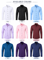 Kemeja Kerja Pria Slim Fit Lengan Panjang Kancing Depan, Berbagai Warna, Custom OEM, Grosir, Kasual Bisnis Formal
