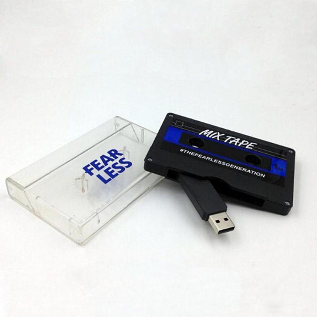 Cassette Tape Model USB 2.0/3.0 8GB/16GB Pen Drive with Case Custom Logo in Stock