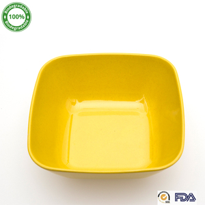 Cuencos de ensalada de fibra de bambú natural sin plástico, cuenco de forma cuadrada orgánica para lavadora de frutas y alimentos, seguridad - Product Image 2