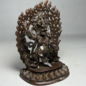 Bộ sưu tập đồ cổ Vua Kong đen tay Bồ Tát Retro Đồng Nepal Phật giáo Tantric Tượng Phật bằng kim loại Thủ công mỹ nghệ Đồ trang trí - Product Image 3