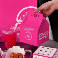 Caja de hamburguesas personalizada, embalaje de patatas fritas, caja de pollo cocido, caja de papel para comida rápida