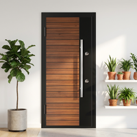 Porte d'entrée extérieure moderne en acier de sécurité, coupe-vent, imperméable, ignifuge, anti-effraction, pour hôpitaux et hôtels