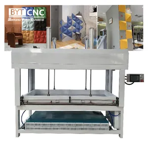 BYTCNC Corian Acrylic solid surface 3D molding Sound-absorbing panel PET Felt Silicone Membrane vacuum press machine