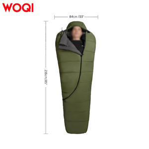 Saco de Dormir Woqi Tipo Momia para 3 Estaciones, Color Verde Oliva, Transpirable, de Nailon, para Adultos, para Senderismo al Aire Libre, Longitud Estándar - Product Image 2