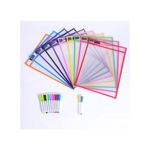 Transparent Clear Plastic Folder <b>Bag</b> Erase Pockets For Reusable Writing Practice Classroom Activities And Organized Document - Product Image 1