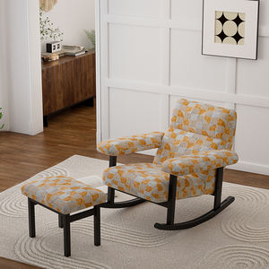 Nordique moderne luxe salon chaises en métal rembourré Relax à bascule simple paresseux canapé adulte chambre salon meubles de lecture - Product Image 6