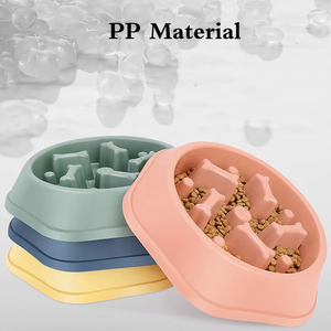 Gamelle Anti-Glisse en Plastique Saine Anti-Étouffement pour Animaux, Gamelle Mange Lent pour Chat et Chien, Rouge - Product Image 3