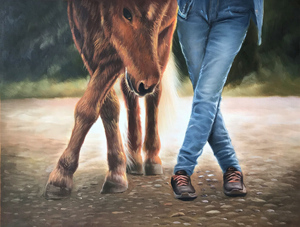 Cuadro Realista Pintado a Mano Personalizado, Decoración de Pared para Dormitorio, Retrato de Personas con <span class=keywords><strong>Mascotas</strong></span>, Pinturas al Óleo a Partir de Foto - Product Image 5