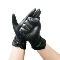 Gants en nitrile noirs 100% personnalisés, 1000 pièces par carton, 9 pouces, gants jetables antidérapants en nitrile pour salon de coiffure et tatouage