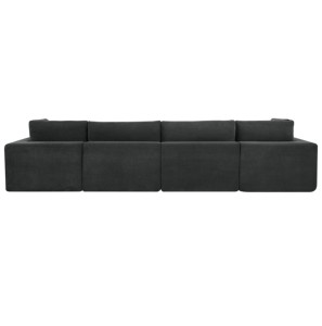 Ensemble modulaire sectionnel en tissu, design en U surdimensionné effet nuage, mousse haute densité, assise profonde, idéal pour appartement - Product Image 1