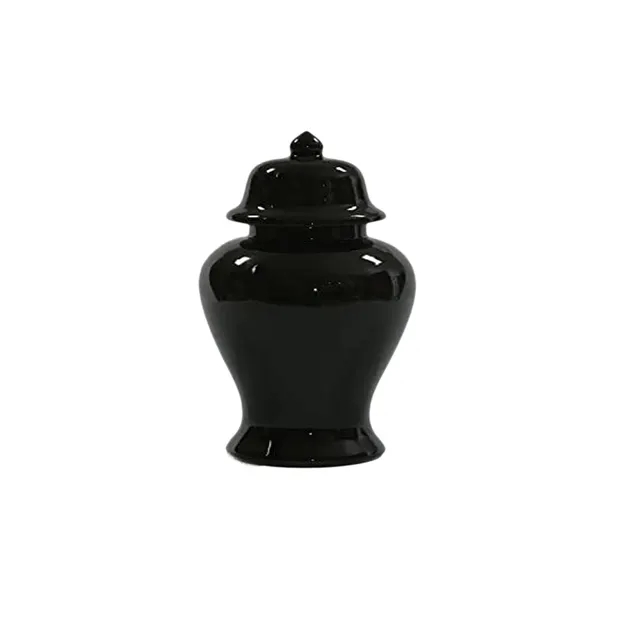 Groothandel Custom Keramische Zwarte Urn Crematie Urn Voor Volwassen As