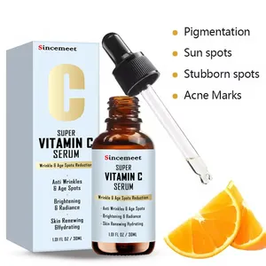 Private Label OEM ODM 30ml Organic Whitening Brightening Hyaluronic Serum Antiaging Serum Moisturizing Vitamin C Skin Care Serum