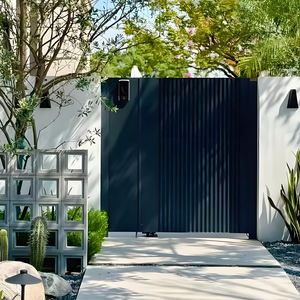 Moderno automático de aluminio <span class=keywords><strong>plegable</strong></span> puerta casa Villa escuela Industrial retráctil deslizante columpio estilos para puerta de entrada al aire libre - Product Image 5