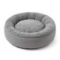 Coussin rond pour animaux de compagnie en lin Sherpa, pour chien et chat, taille M (50 x 50 cm), lavable, pour usage intérieur