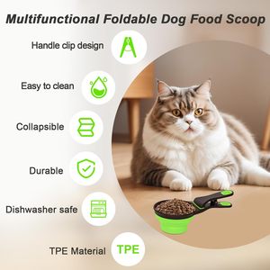 Cuchara Medidora de Comida para Perros 3 en 1, Plegable, Ecológica, Impermeable IPX5, de TPE/PP, con Clip para Cerrar Bolsas - Product Image 4